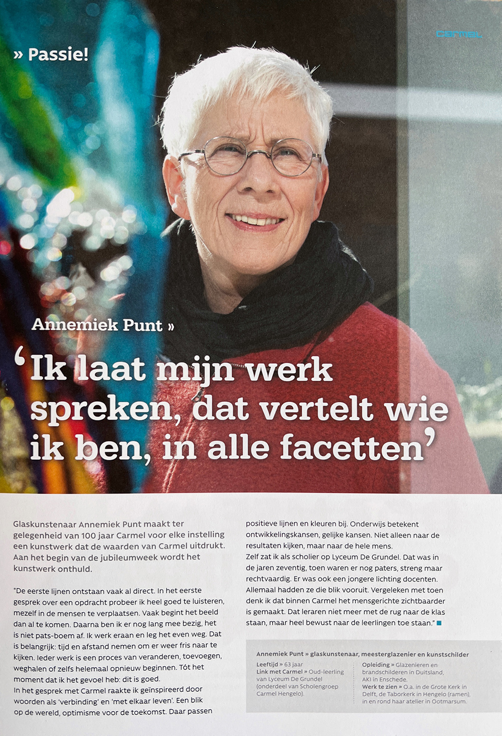 'Ik laat mijn werk spreken dat vertelt wie ik ben in alle facetten' - Glaskunst en schilderkunst van Annemiek Punt in Ootmarsum