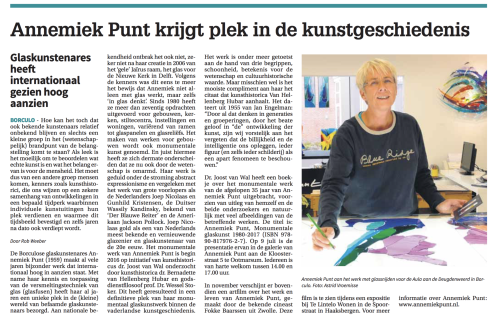 'Annemiek Punt krijgt plek in de kunstgeschiedenis' - Glaskunst en schilderkunst van Annemiek Punt in Ootmarsum
